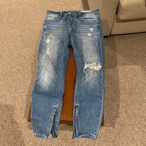 Pistola Ankle zip distressed skinny jean - size 28